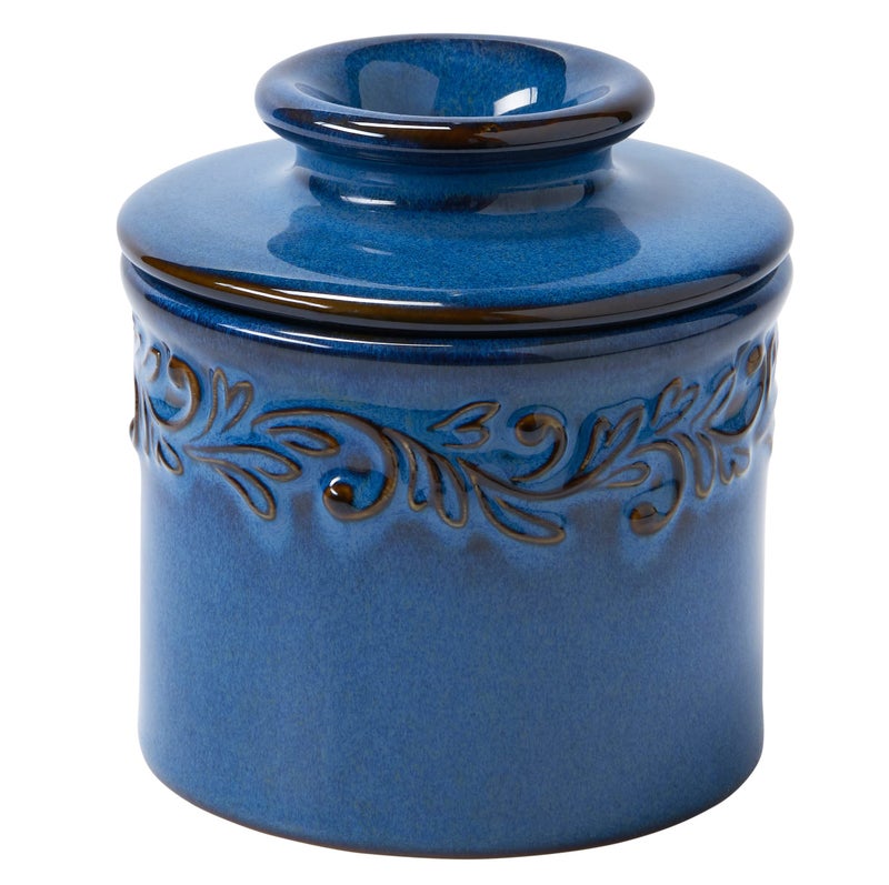 Butter Bell - The Original Butter Bell crock by L Tremain, a Countertop French Ceramic Butter Dish Keeper for Spreadable Butter, Antique Collection, Denim Blue (Reactive Glaze) - Image 1